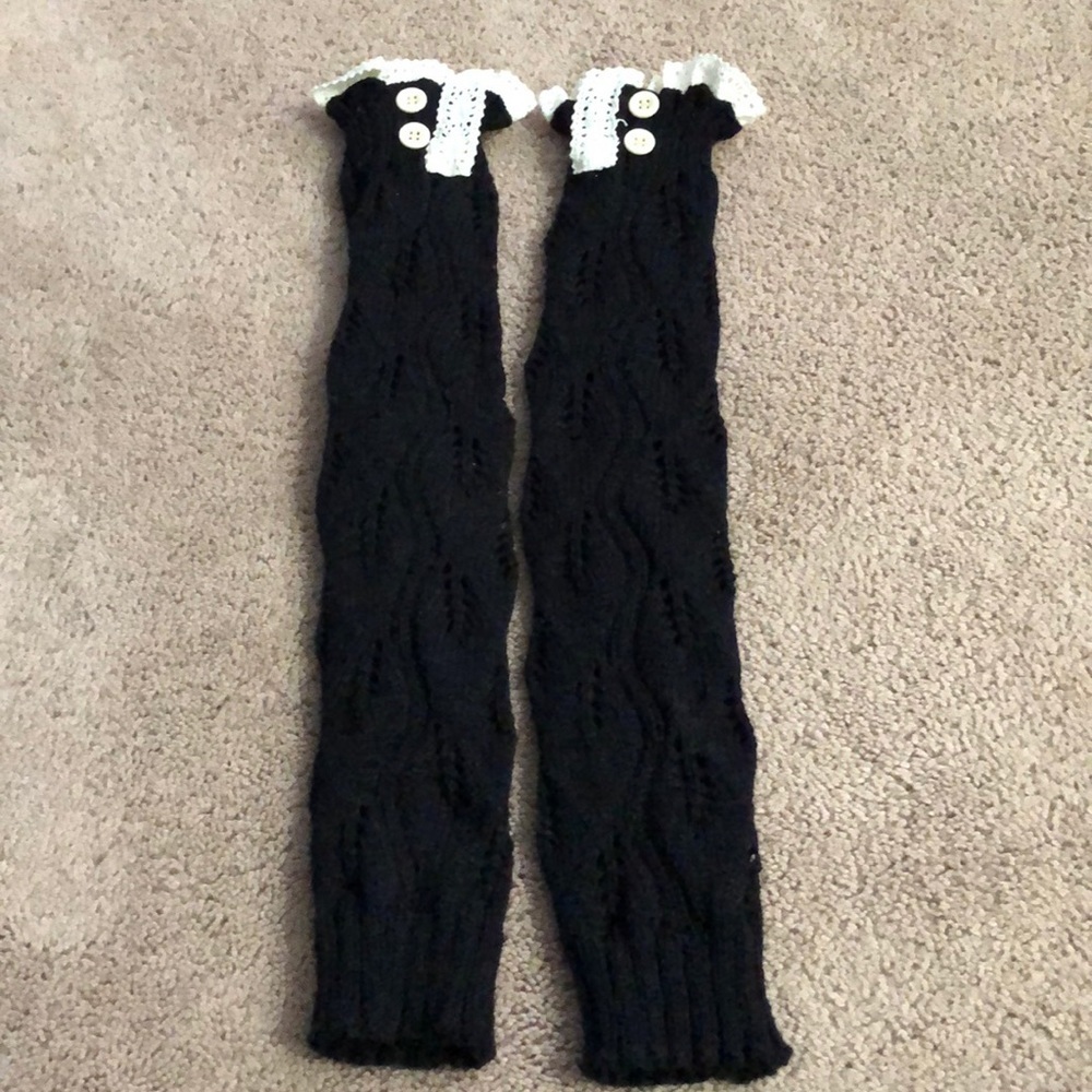 Black & Beige Boot Socks Tall
